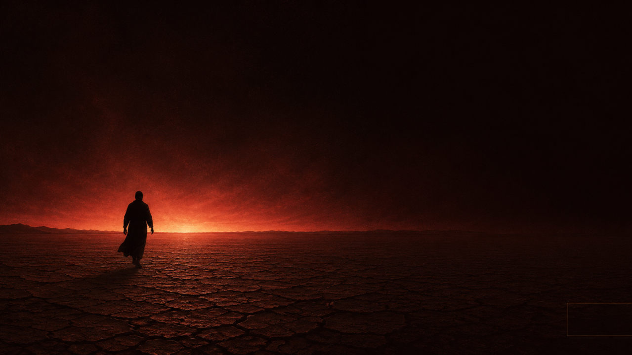 A man walking on sand